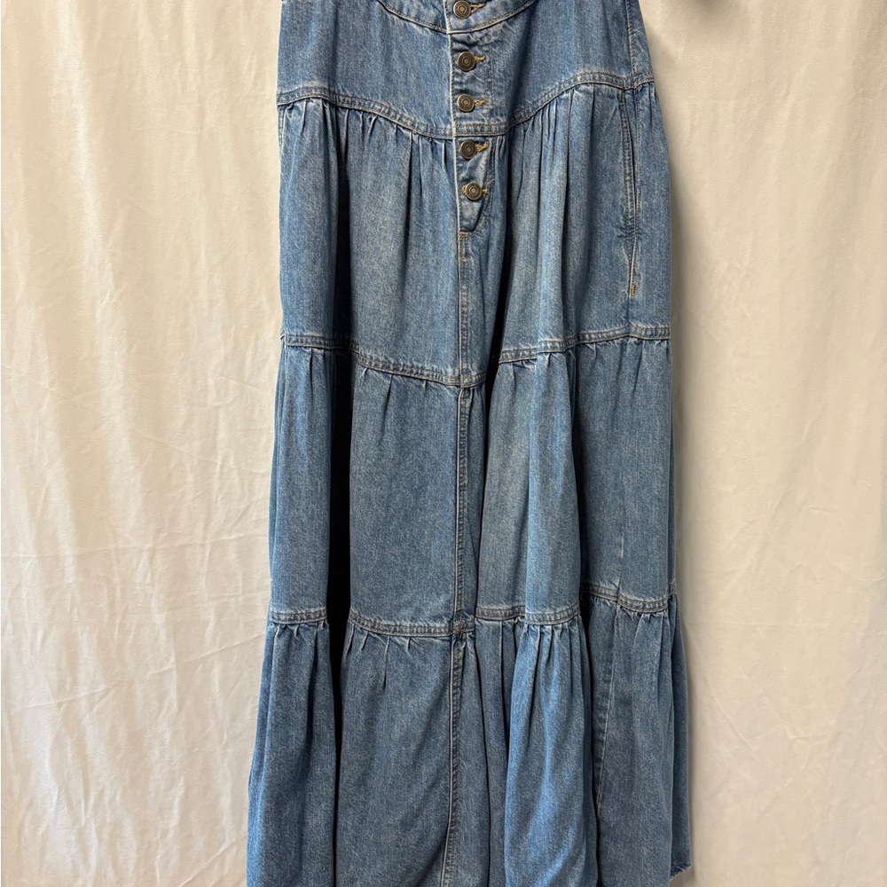We The Free (Free People) dream Weaver denim maxi skirt